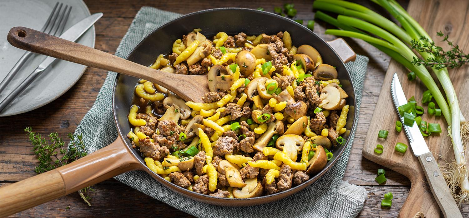 Spätzlepfanne mit Hack