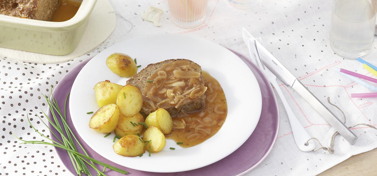 Hackbraten Zwiebelsoße